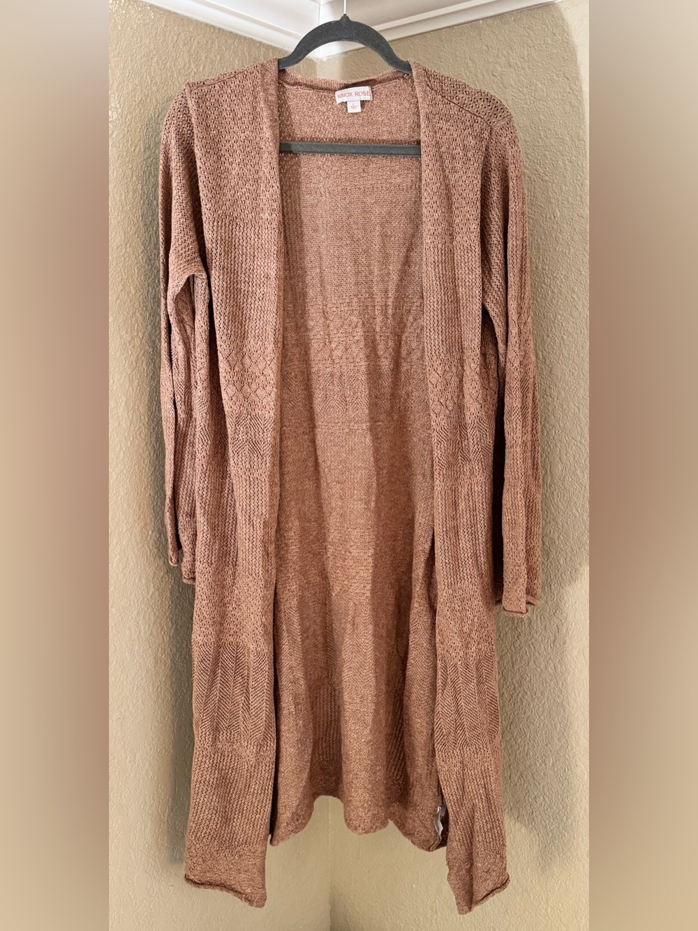 Knox Rose lightweight cable knit duster cardigan - size L